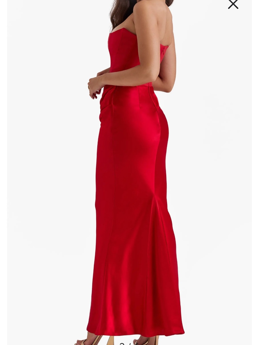 Persephone RED Strapless Satin Corset Cocktail Dress- NEW - Picture 2 of 10